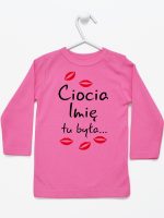 ciocia tu była z całusami koszulka z długim rękawem kolor ciemny różowy 185