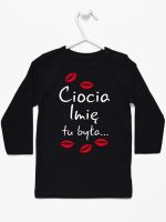 ciocia tu była z całusami koszulka z długim rękawem kolor czarny 185