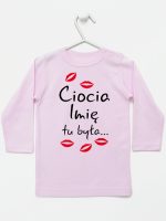 ciocia tu była z całusami koszulka z długim rękawem kolor różowy 185