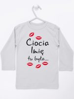 ciocia tu była z całusami koszulka z długim rękawem kolor szary 185
