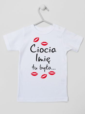 ciocia tu była z całusami koszulka z krótkim rękawem kolor biały 185