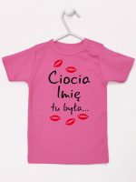 ciocia tu była z całusami koszulka z krótkim rękawem kolor ciemny różowy 185