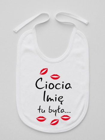 ciocia tu była z całusami śliniak niemowlęcy kolor biały 185
