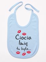 ciocia tu była z całusami śliniak niemowlęcy kolor błękitny 185