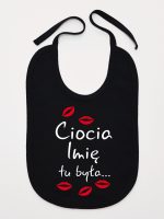 ciocia tu była z całusami śliniak niemowlęcy kolor czarny 185