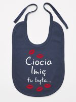 ciocia tu była z całusami śliniak niemowlęcy kolor granatowy 185