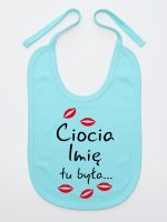 ciocia tu była z całusami śliniak niemowlęcy kolor miętowy 185