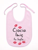 ciocia tu była z całusami śliniak niemowlęcy kolor różowy 185