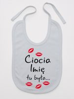 ciocia tu była z całusami śliniak niemowlęcy kolor szary 185