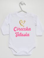 cóerczka tatusia z sercem body z długim rękawem kolor biały 245 cóerczka tatusia z sercem body z długim rękawem kolor biały 245