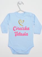 cóerczka tatusia z sercem body z długim rękawem kolor błękitny 245 cóerczka tatusia z sercem body z długim rękawem kolor błękitny 245