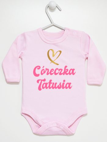 cóerczka tatusia z sercem body z długim rękawem kolor różowy 245
