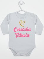 cóerczka tatusia z sercem body z długim rękawem kolor szary 245 cóerczka tatusia z sercem body z długim rękawem kolor szary 245