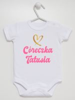 cóerczka tatusia z sercem body z krótkim rękawem kolor biały 245 cóerczka tatusia z sercem body z krótkim rękawem kolor biały 245
