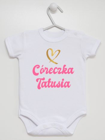 cóerczka tatusia z sercem body z krótkim rękawem kolor biały 245