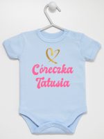 cóerczka tatusia z sercem body z krótkim rękawem kolor błękitny 245 cóerczka tatusia z sercem body z krótkim rękawem kolor błękitny 245
