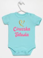 cóerczka tatusia z sercem body z krótkim rękawem kolor miętowy 245 cóerczka tatusia z sercem body z krótkim rękawem kolor miętowy 245