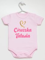 cóerczka tatusia z sercem body z krótkim rękawem kolor różowy 245 cóerczka tatusia z sercem body z krótkim rękawem kolor różowy 245