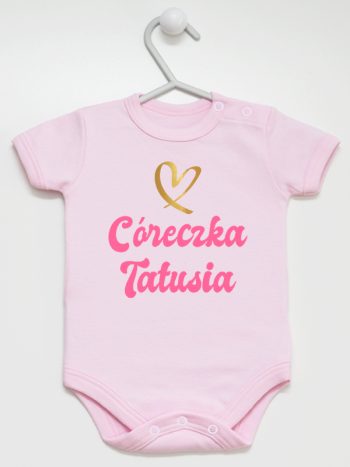 cóerczka tatusia z sercem body z krótkim rękawem kolor różowy 245