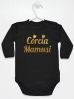 córcia mamusi nadruk złoty body z długim rękawem kolor czarny 042