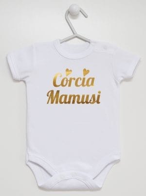 córcia mamusi nadruk złoty body z krótkim rękawem kolor biały 042