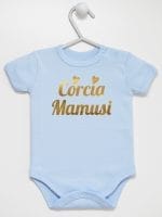 córcia mamusi nadruk złoty body z krótkim rękawem kolor błękitny 042