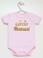 córcia mamusi nadruk złoty body z krótkim rękawem kolor różowy 042