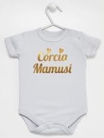 córcia mamusi nadruk złoty body z krótkim rękawem kolor szary 042