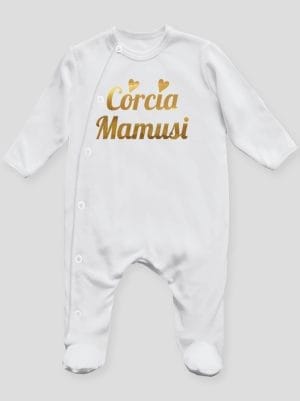 córcia mamusi nadruk złoty pajacyk śpioszek ze stópkami 042