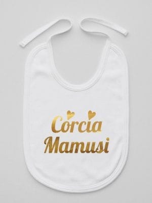 córcia mamusi nadruk złoty śliniak niemowlęcy kolor biały 042