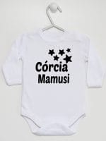 córcia mamusi z gwiazdkami body z długim rękawem kolor biały 072