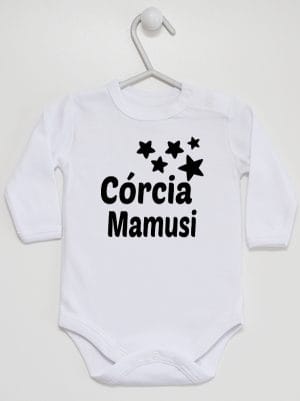 córcia mamusi z gwiazdkami body z długim rękawem kolor biały 072
