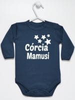 córcia mamusi z gwiazdkami body z długim rękawem kolor granatowy 072
