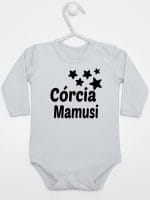 córcia mamusi z gwiazdkami body z długim rękawem kolor szary 072