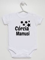 córcia mamusi z gwiazdkami body z krótkim rękawem kolor biały 072
