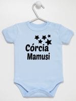 córcia mamusi z gwiazdkami body z krótkim rękawem kolor błękitny 072