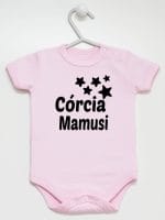 córcia mamusi z gwiazdkami body z krótkim rękawem kolor różowy 072