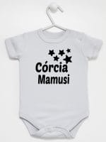córcia mamusi z gwiazdkami body z krótkim rękawem kolor szary 072