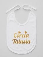 córcia tatusia nadruk złoty śliniak niemowlęcy kolor biały 041