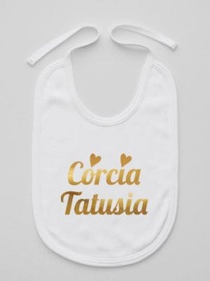 córcia tatusia nadruk złoty śliniak niemowlęcy kolor biały 041