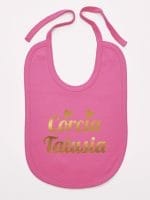 córcia tatusia nadruk złoty śliniak niemowlęcy kolor ciemny różowy 041