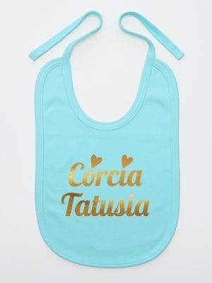 córcia tatusia nadruk złoty śliniak niemowlęcy kolor miętowy 041