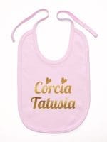 córcia tatusia nadruk złoty śliniak niemowlęcy kolor różowy 041