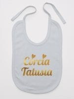 córcia tatusia nadruk złoty śliniak niemowlęcy kolor szary 041