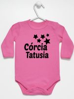 córcia tatusia z gwiazdkami body z długim rękawem kolor ciemny różowy 078
