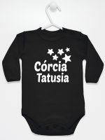 córcia tatusia z gwiazdkami body z długim rękawem kolor czarny 078