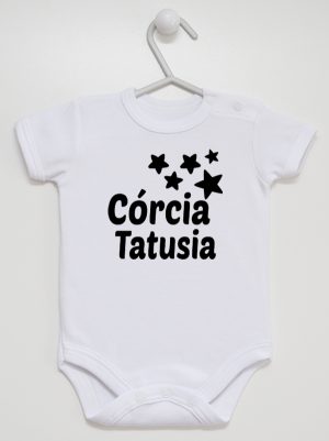córcia tatusia z gwiazdkami body z krótkim rękawem kolor biały 078