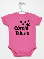 córcia tatusia z gwiazdkami body z krótkim rękawem kolor ciemny rózowy 078
