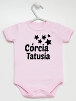 córcia tatusia z gwiazdkami body z krótkim rękawem kolor różowy 078