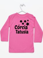 córcia tatusia z gwiazdkami koszulka z długim rękawem kolor ciemny różowy 078